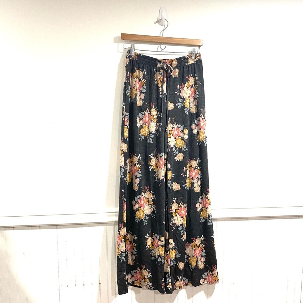 Sadie & Sage pants loungewear floral soft drawstring wide leg